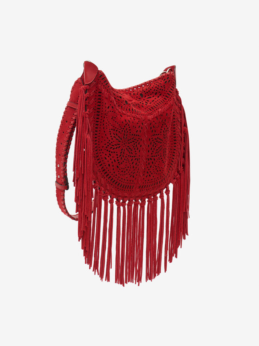 Isabel Marant | Oskan Soft Fringe Bag in Red