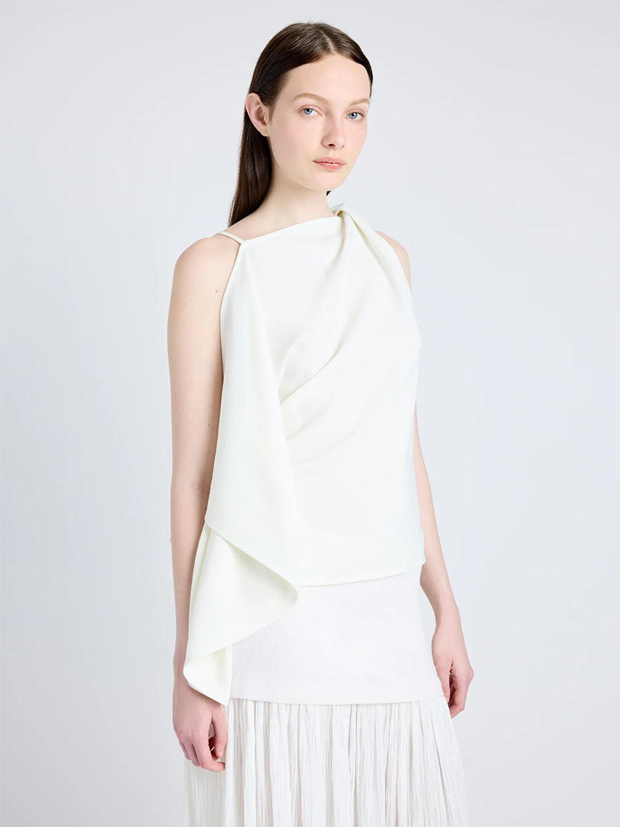 Paige Pleated Chiffon Skirt in Ivory