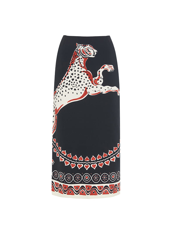 La DoubleJ | Pencil Skirt in Gattopardo Placee