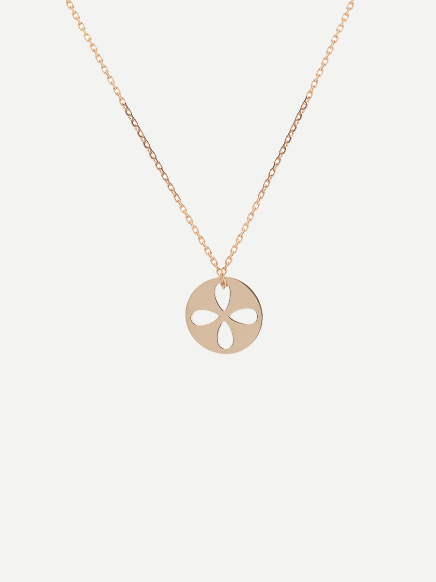 Siobhan Way Petite Petale Cross in Pink Gold