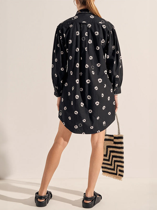 Pistis Shirtdress in Black/White