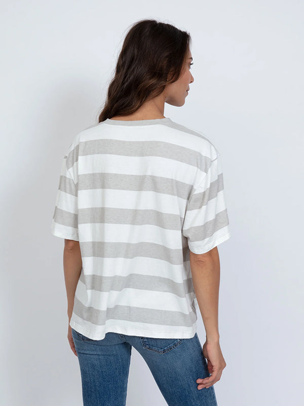 ASKK NY | Printed Boy Tee in Grey Stripe