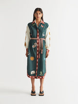 Antipodean | Quincy Belted Shirt Dress Peacock