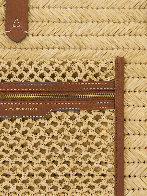 Anya Hindmarch | Raffia Pocket Tote with Cedar