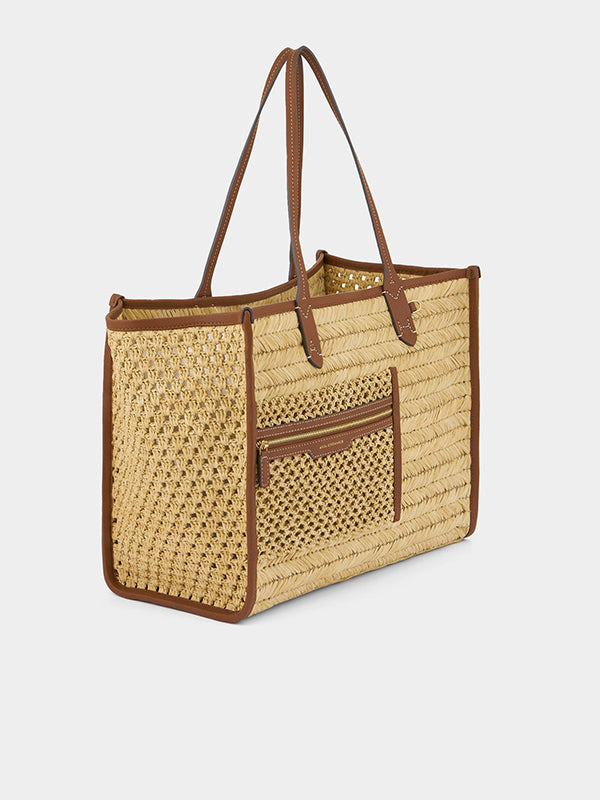 Raffia Pocket Tote with Cedar