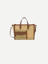 Anya Hindmarch | Raffia Pocket XS Cross-body Tote with Cedar