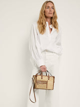 Anya Hindmarch | Raffia Pocket XS Cross-body Tote with Cedar