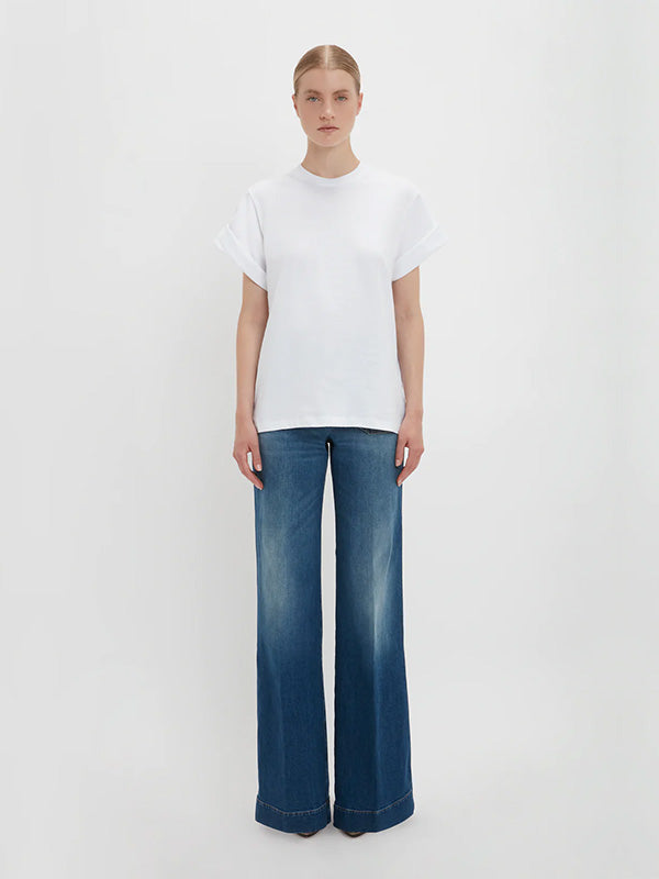 Victoria Beckham Relaxed Fit T-Shirt in White