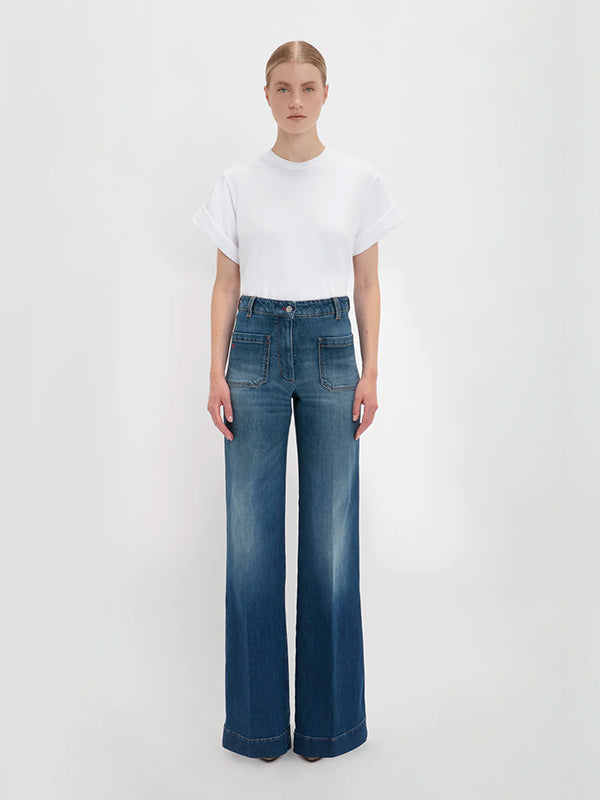 Victoria Beckham Relaxed Fit T-Shirt in White