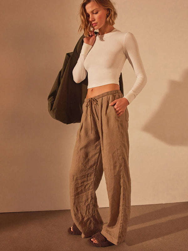 James Perse | Relaxed Wide Leg Pant in Cashew Pigment