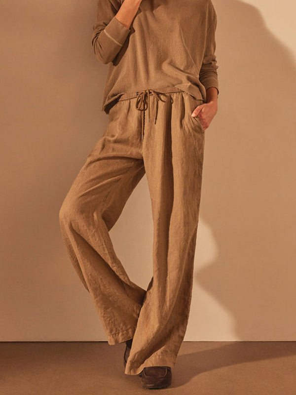 James Perse | Relaxed Wide Leg Pant in Cashew Pigment