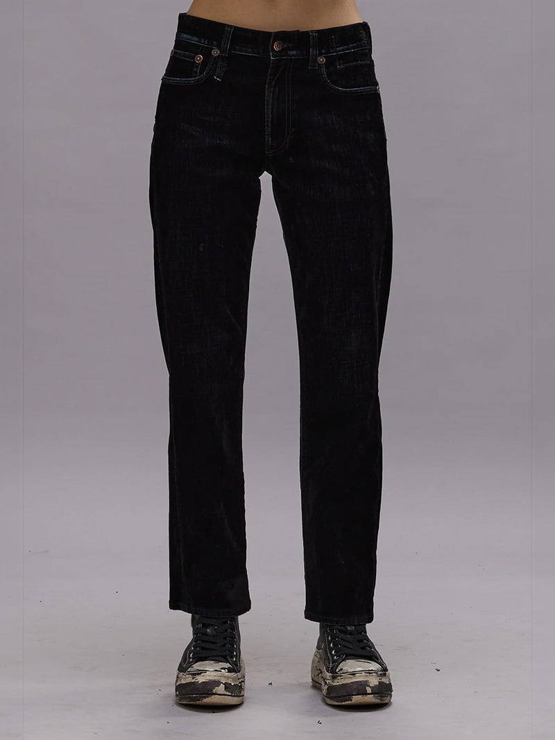 R13 Denim | Romeo Jean in Flocked Black