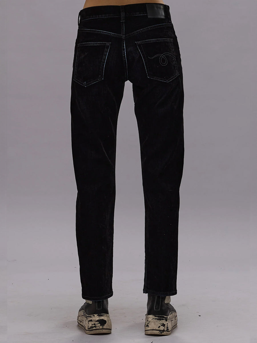 R13 Denim | Romeo Jean in Flocked Black