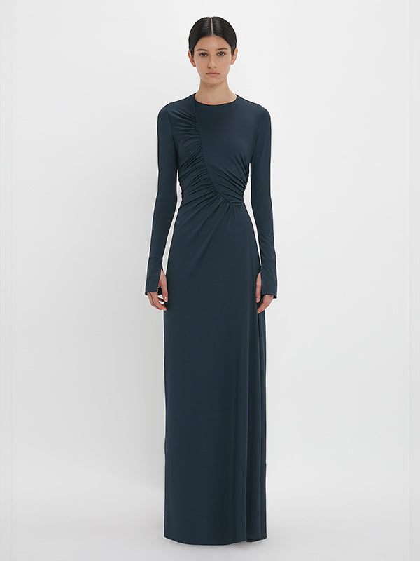 VICTORIA BECKHAM | Ruched Detail Gown in Midnight