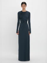 VICTORIA BECKHAM | Ruched Detail Gown in Midnight