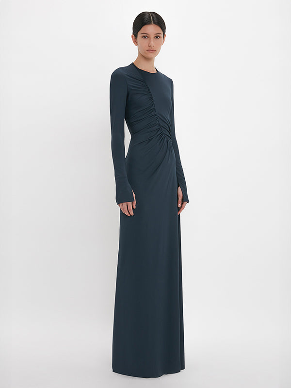 VICTORIA BECKHAM | Ruched Detail Gown in Midnight