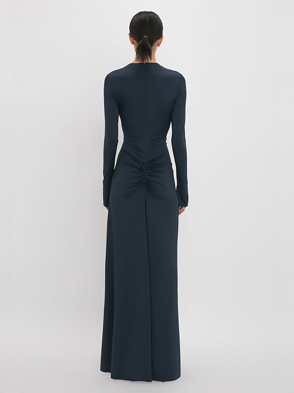 VICTORIA BECKHAM | Ruched Detail Gown in Midnight