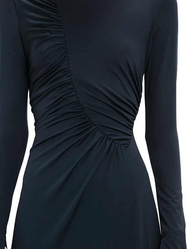 VICTORIA BECKHAM | Ruched Detail Gown in Midnight