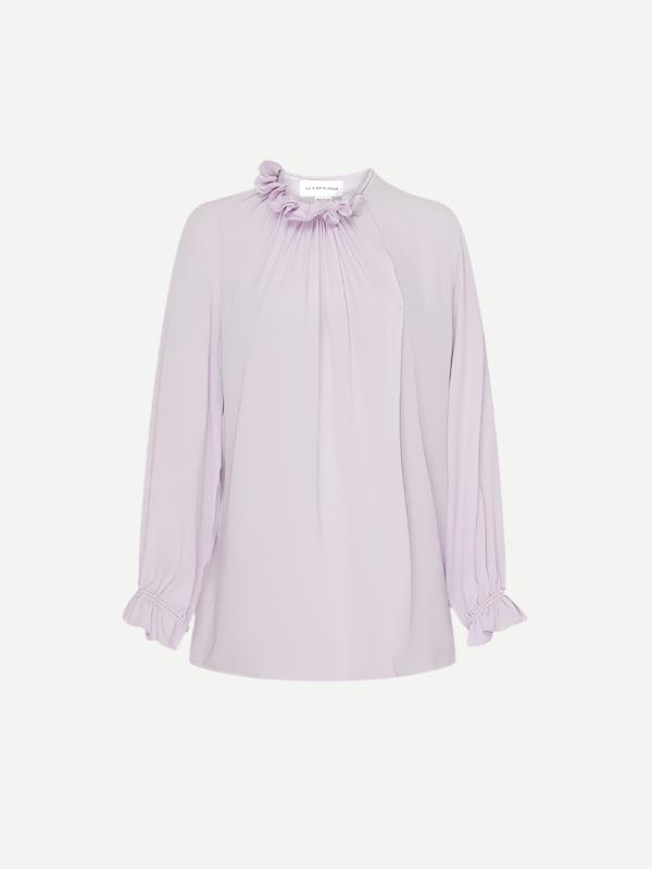 Victoria Beckham | Ruffled Neck Blouse in Petunia