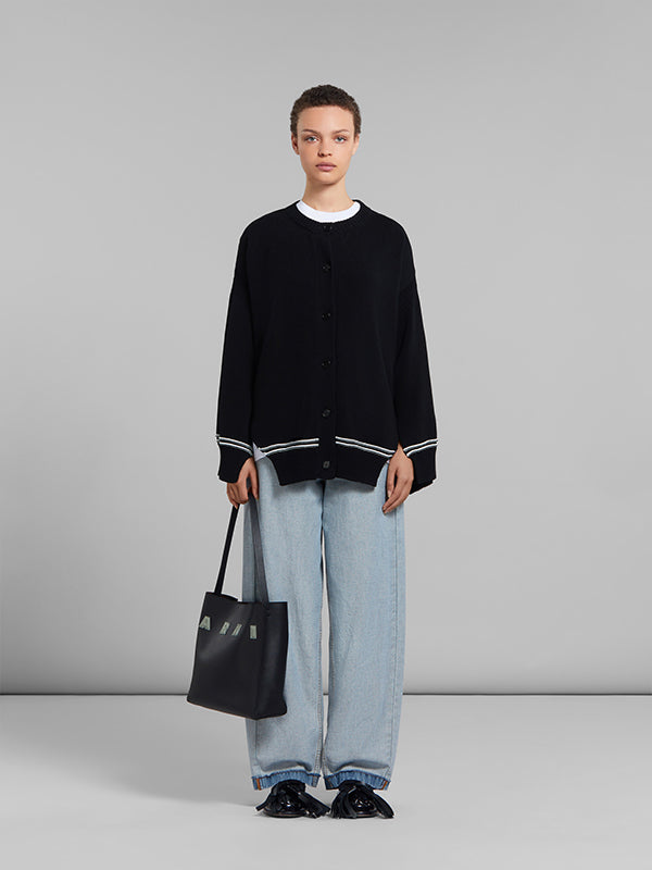 Marni | Museo Hobo Bag with Patches in Black Steppe