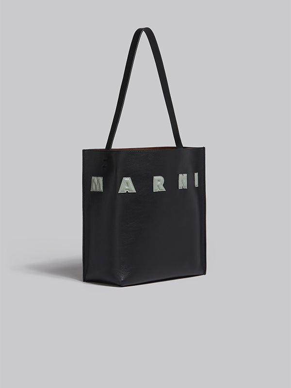 Marni | Museo Hobo Bag with Patches in Black Steppe