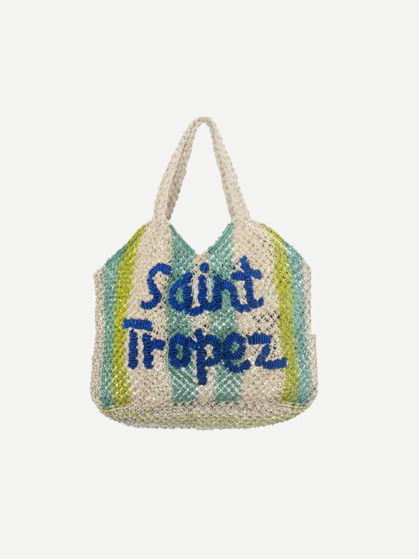 The Jacksons | Saint Tropez Drew Bag in Lime Stripe