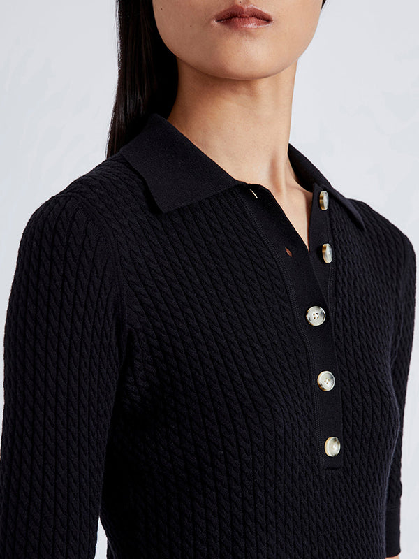 PROENZA SCHOULER WHITE LABEL | Sera Knit Polo in Black