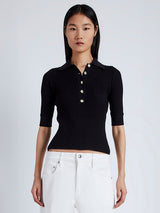 PROENZA SCHOULER WHITE LABEL | Sera Knit Polo in Black