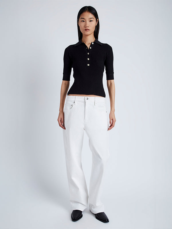 PROENZA SCHOULER WHITE LABEL | Sera Knit Polo in Black