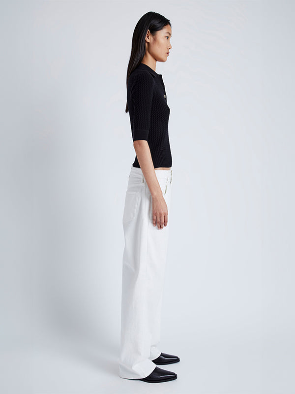 PROENZA SCHOULER WHITE LABEL | Sera Knit Polo in Black