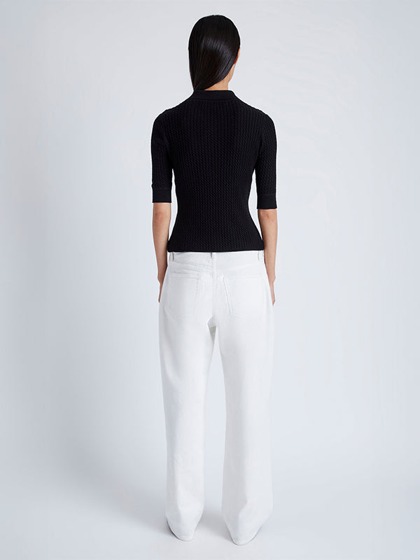 PROENZA SCHOULER WHITE LABEL | Sera Knit Polo in Black