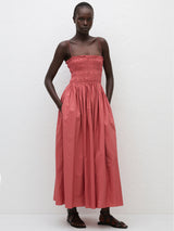 Matteau | Shirred Bodice Dress in Rose