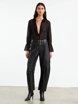 Nili Lotan | Shon Leather Pant in Black