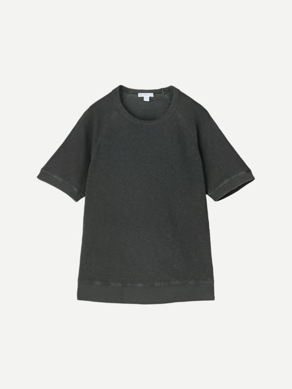 James Perse | Short Sleeve Raglan Pullover in Carbon Pigment