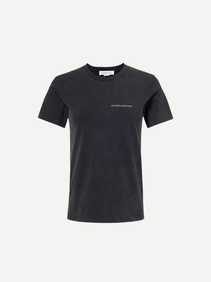 VICTORIA BECKHAM | Shrunken Logo Tee in Black