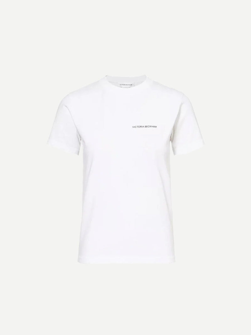 VICTORIA BECKHAM | Shrunken Logo Tee in White