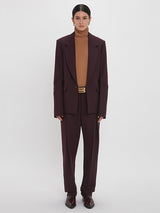 VICTORIA BECKHAM | Sleeve Detail Patch Pocket Jacket in Deep Mahogany