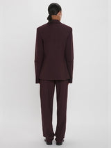 VICTORIA BECKHAM | Sleeve Detail Patch Pocket Jacket in Deep Mahogany