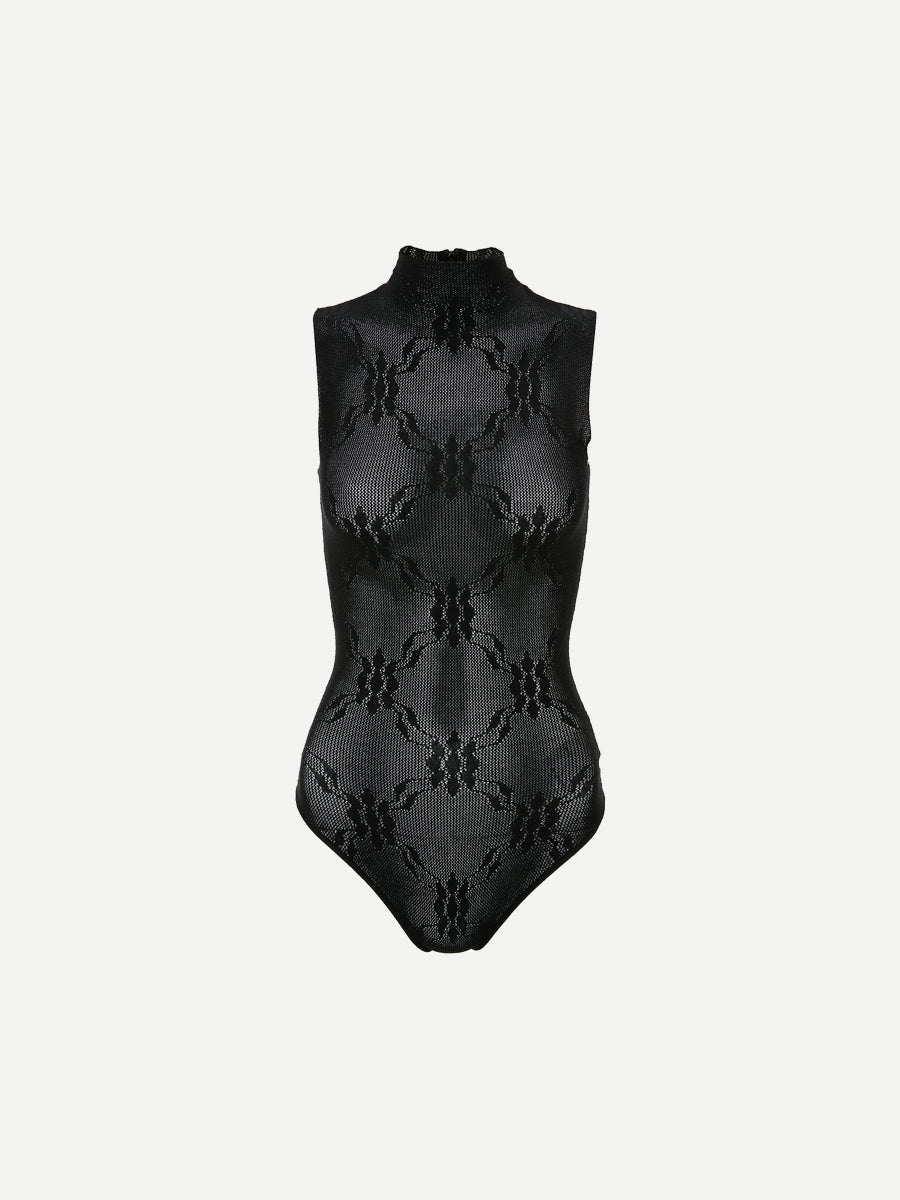 Victoria Beckham | Sleeveless High Neck Bodysuit in Black