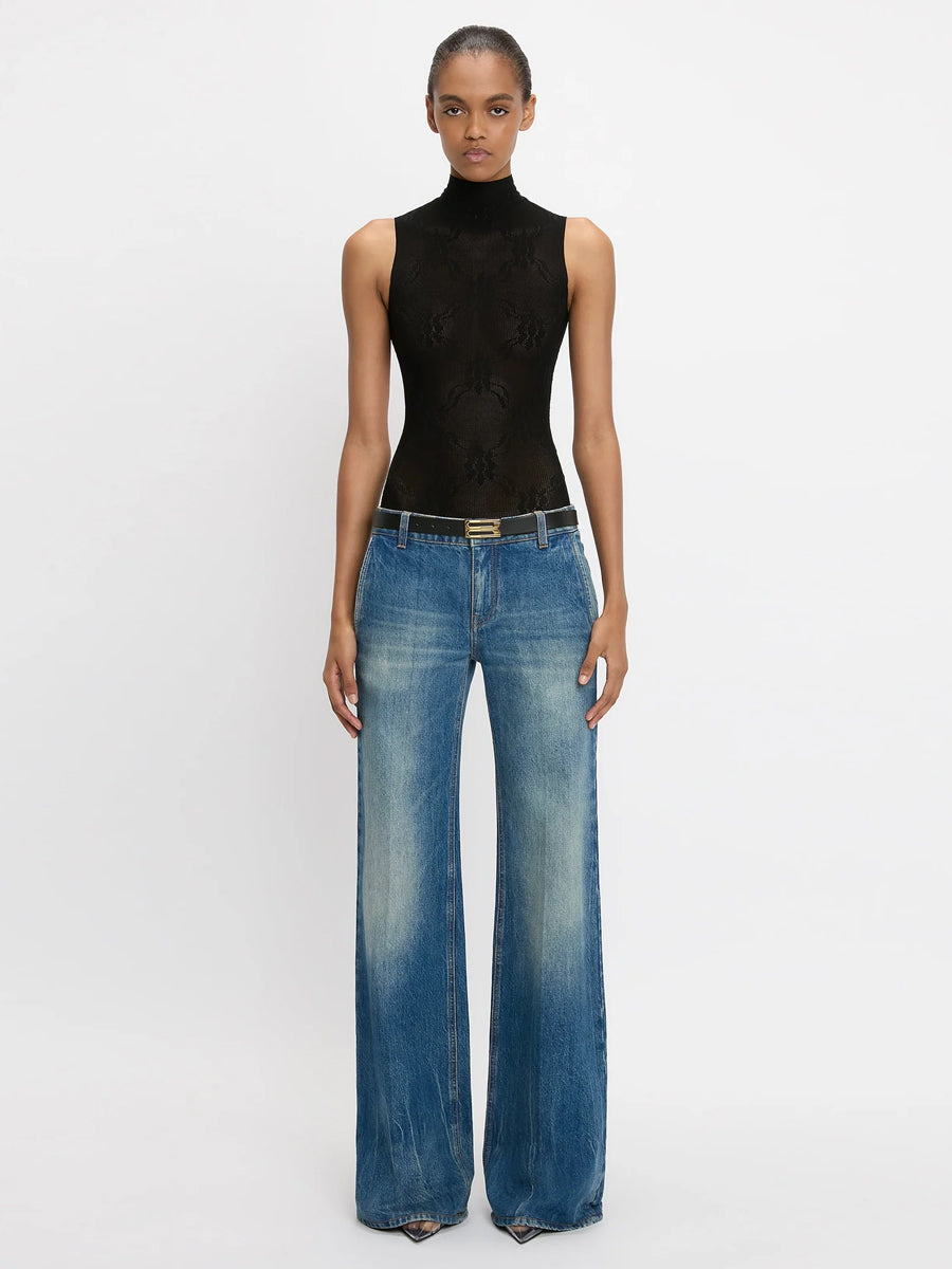 Victoria Beckham | Sleeveless High Neck Bodysuit in Black