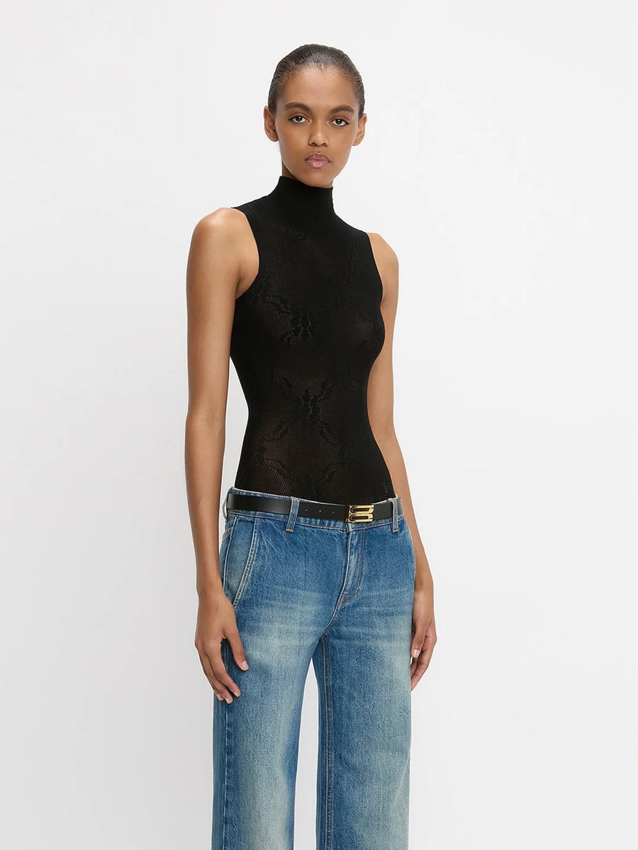 Victoria Beckham | Sleeveless High Neck Bodysuit in Black