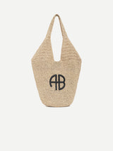 Anine Bing | Small Leah Hobo in Natural with Black