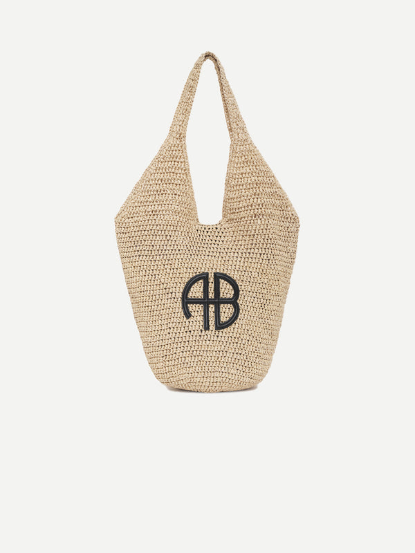 Anine Bing | Small Leah Hobo in Natural with Black