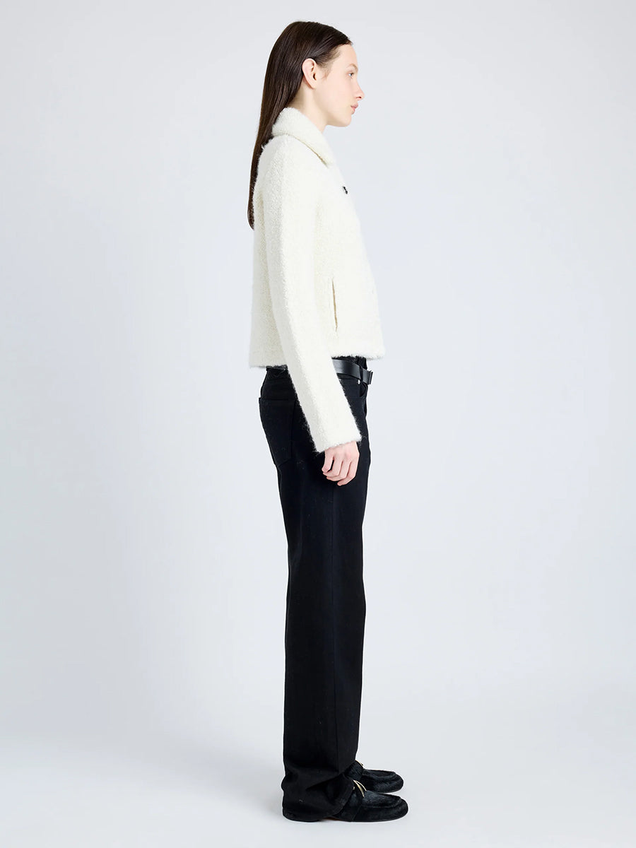 Sylvie Boucle Knit Jacket in Ivory