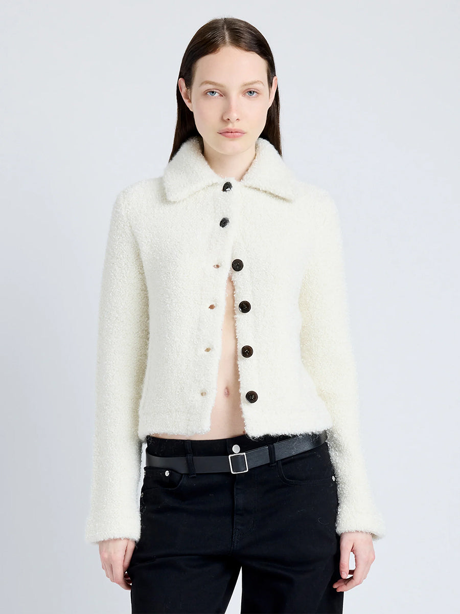 Proenza Schouler | Sylvie Boucle Knit Jacket in Ivory