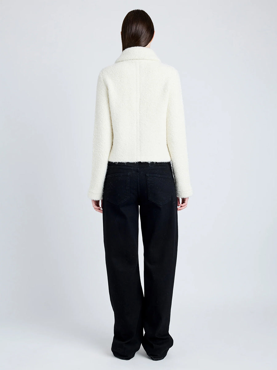 Sylvie Boucle Knit Jacket in Ivory