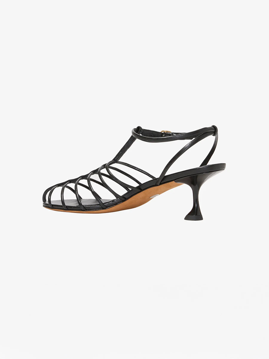 Tee Cage Sandals in Black