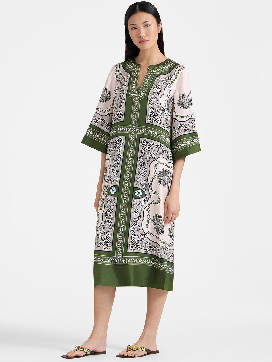 La DoubleJ | The Kaftan in Mirage Placee Green