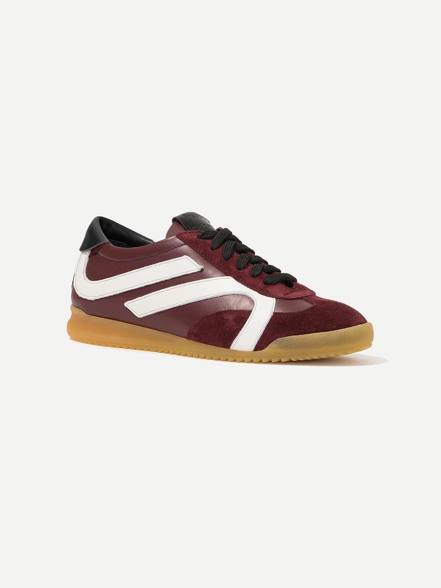 Track Sneakers in Oxblood/Ivory