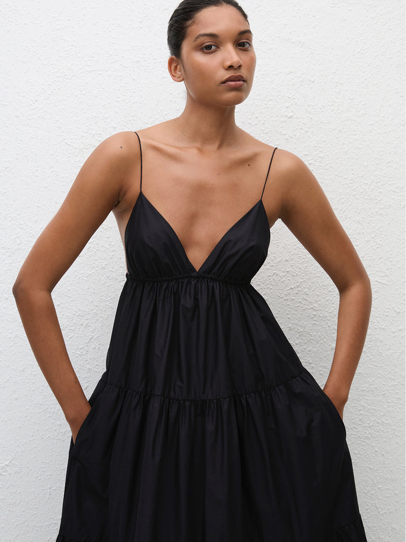 Matteau | Triangle Tiered Sundress in Black